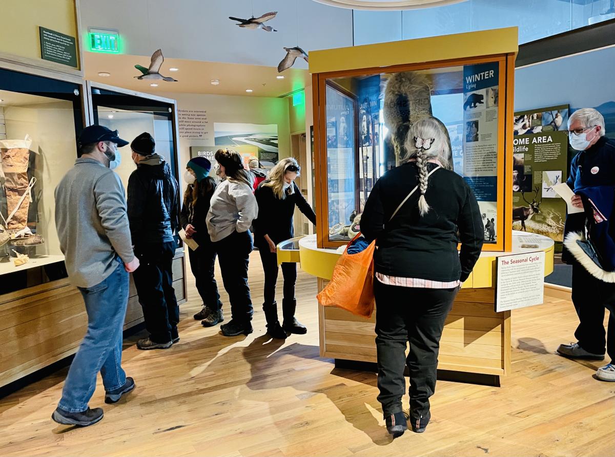 Visitors explore the exhibits at the Carrie McLain Museum.