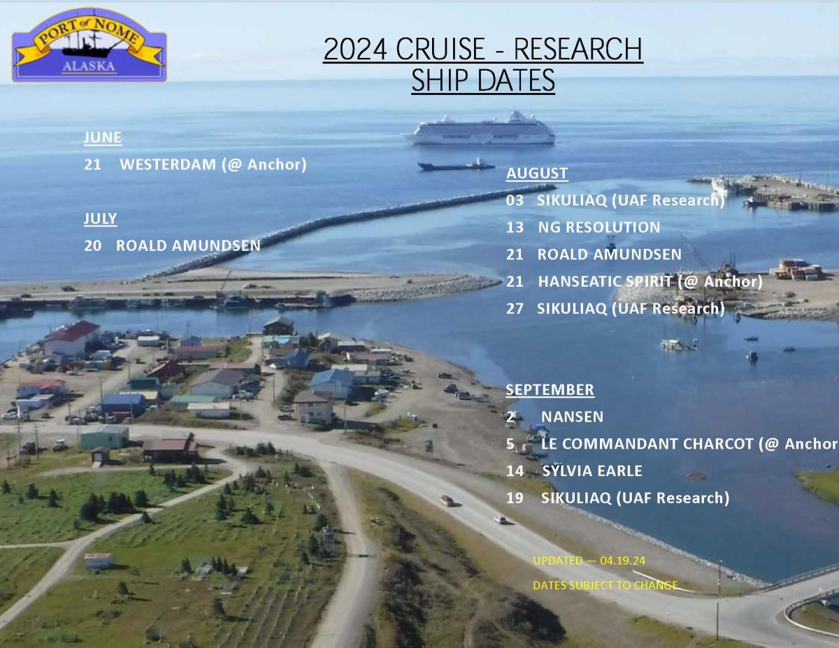 Port of Nome Ship Schedule 2024